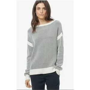 VINCE Two Tone Jacquard Knit Crew Neck Classic Sweater Size Large Cabincore